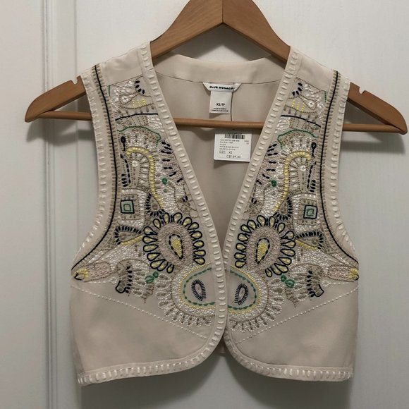 Club Monaco Jackets & Blazers - *BRAND NEW* Club Monaco (Riley) Embroidered Vest Gilets - Size XS
